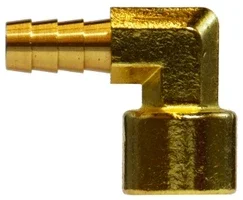 32410 by Midland | Hose Barb | 1/2 " Hose ID x 3/8 " Female NPTF | 90° Elbow | Brass