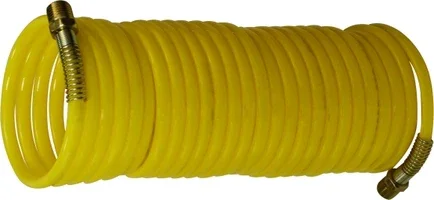 307030 by Midland | Pneumatic Coil Air Hose | 1/4 " MPT Fittings | 25ft | Yellow | Nylon