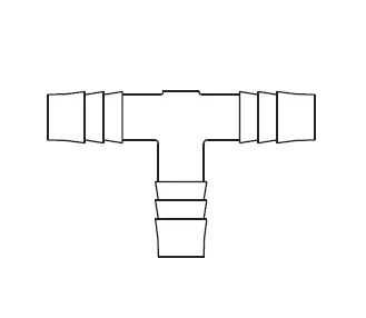 5005175 THERMOBARB® by NewAge | Natural Nylon Barbed Tee | 1/4 " x 1/2 " x 1/2 " Hose Barb | Bag of 100
